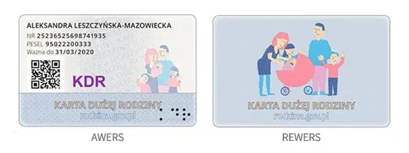 Karta Dużej Rodziny wzór