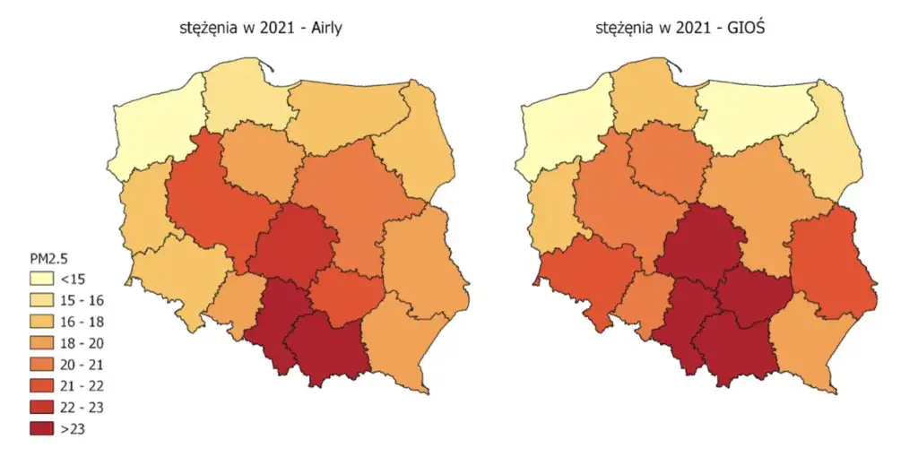 Smog w polskim mieście, niska emisja